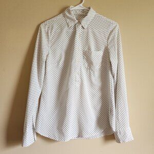 Madrona - 1/4 Button Up Blouse With Black Polka Dots Size XS